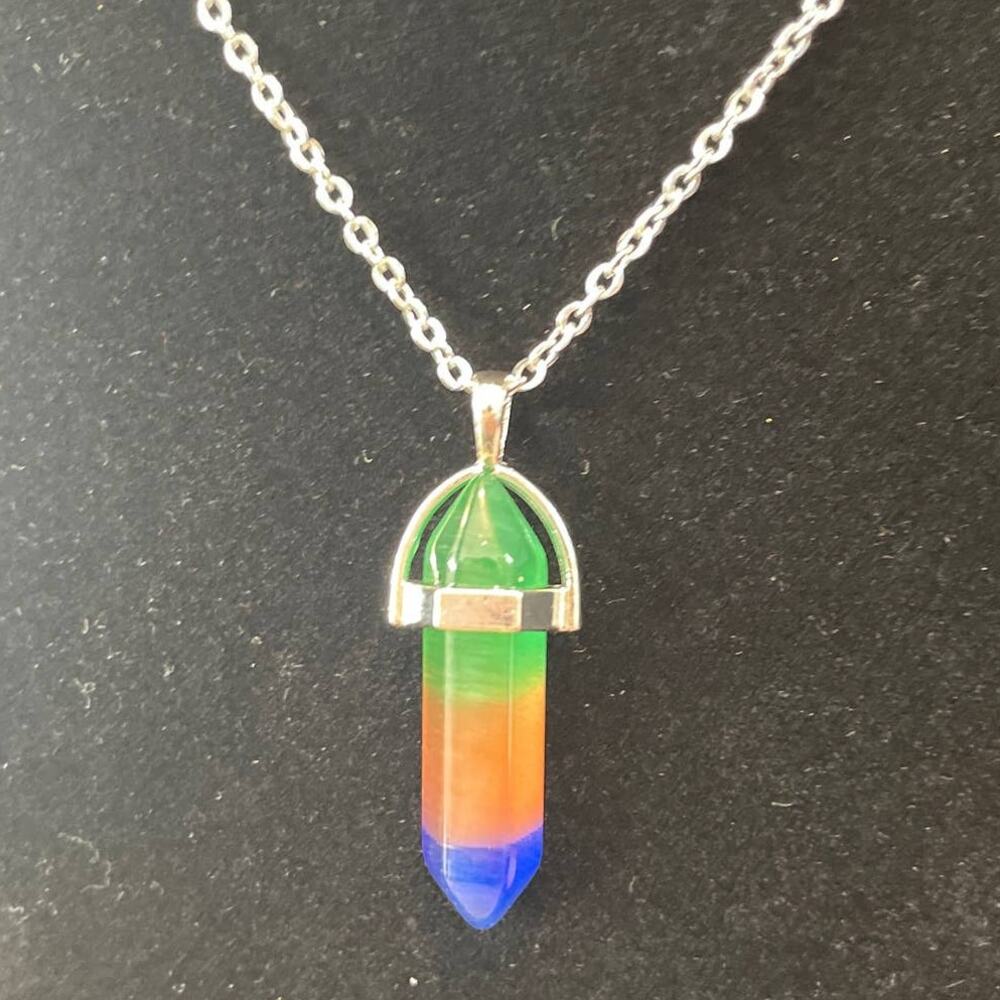 Pretty Rainbow Glass Point Necklace - #1